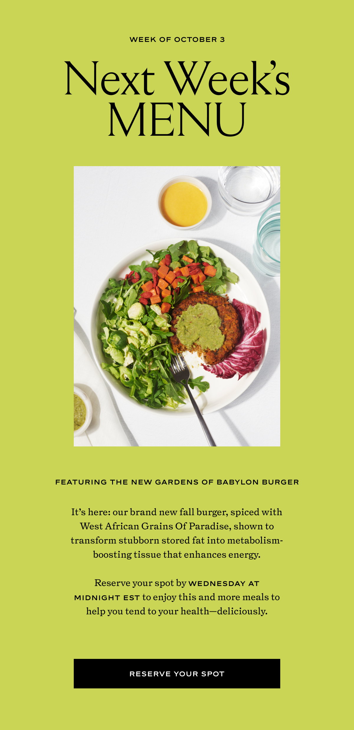 Next Week's Menu