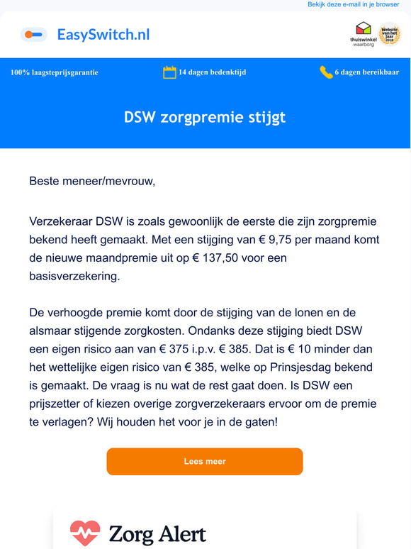 easyswitch DSW maakt als eerste de