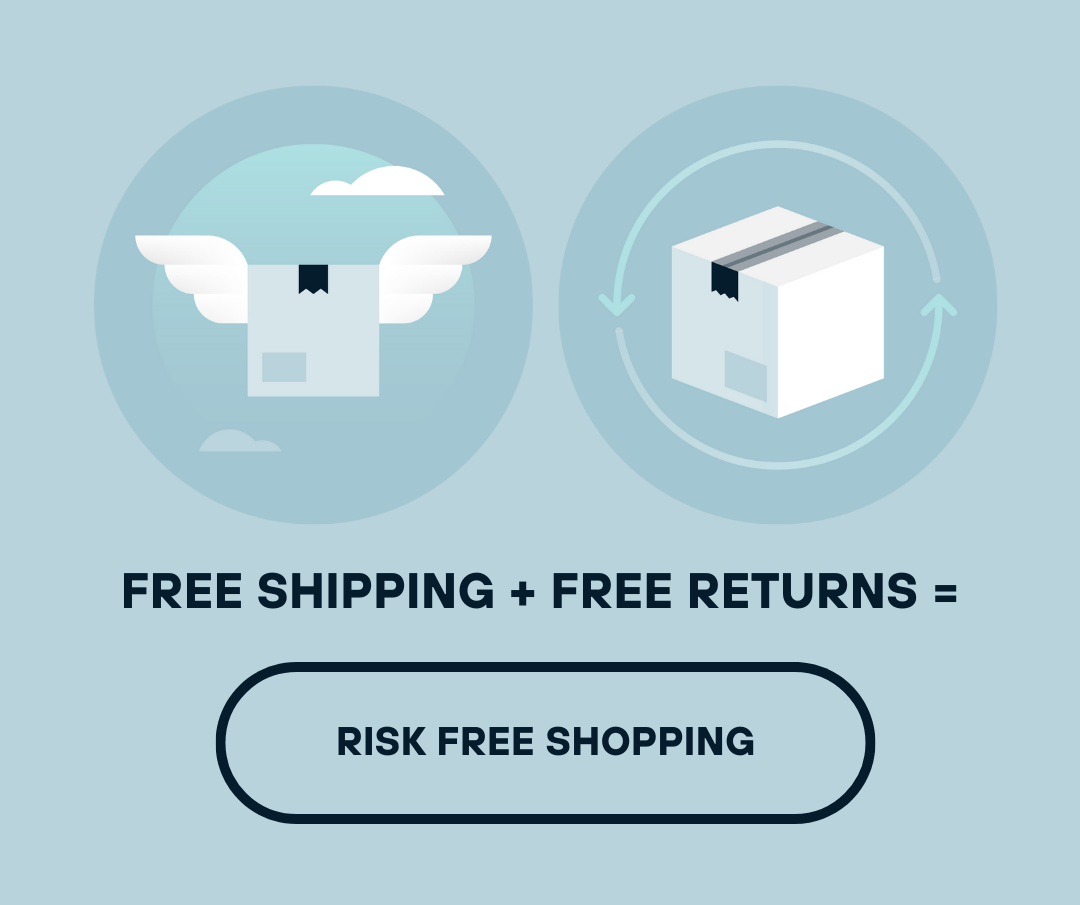 FREE SHIPPING + FREE RETURNS = RISK FREE SHOPPING