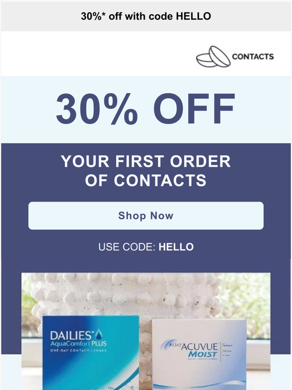 [UNCLAIMED] 30% off contacts