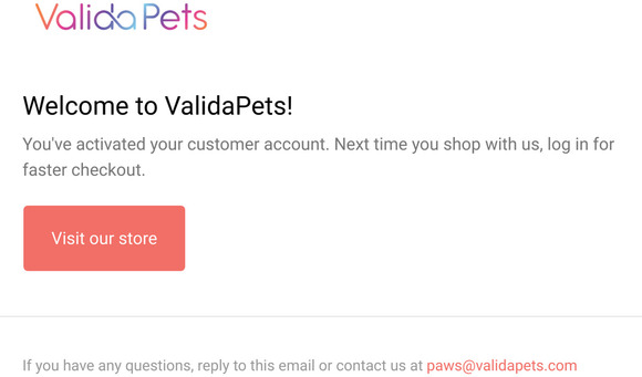 Customer account confirmation