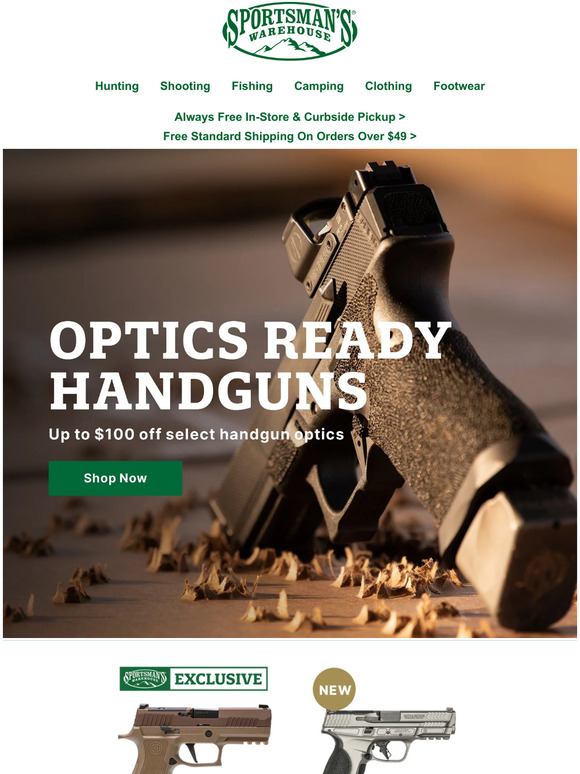Sportsman's Warehouse Optics Ready Handguns Milled