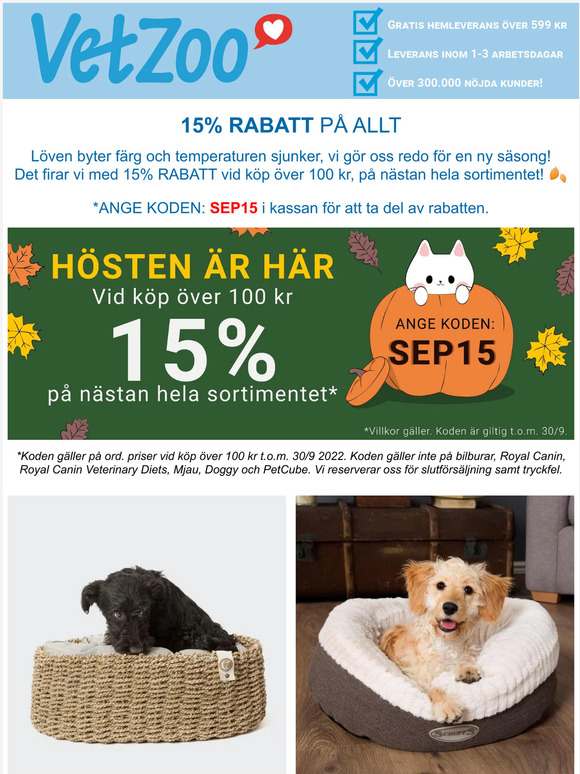 15% rabatt på NÄSTAN ALLT 😻
