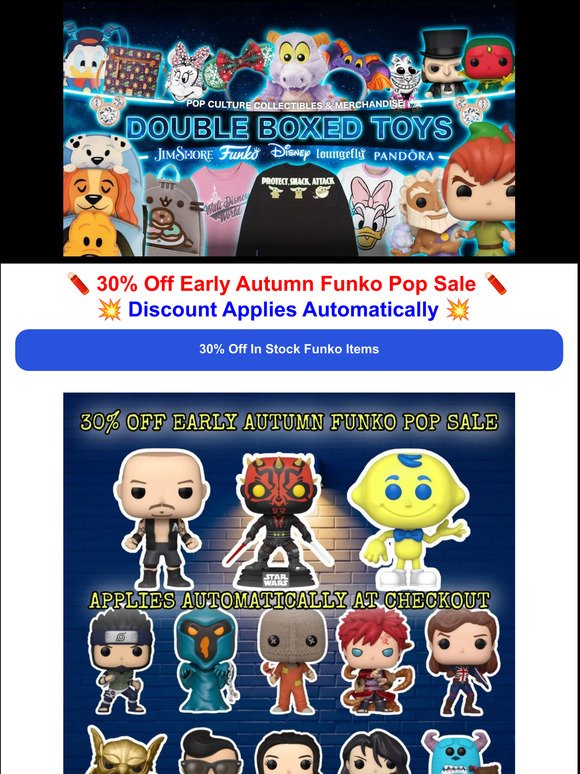 🧨 30% Off Early Autumn In Stock Funko Pop Sale - Now Live 🧨