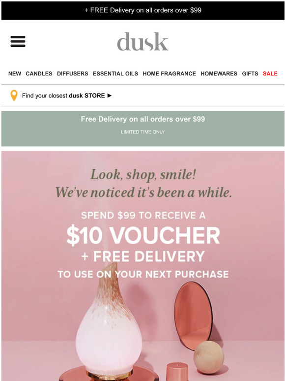 dusk We've missed you, —! Your FREE discount coupon inside! Milled