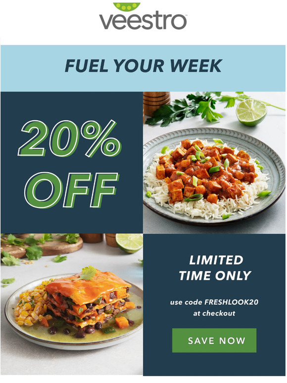 20% OFF | Meal prep, covered ✅
