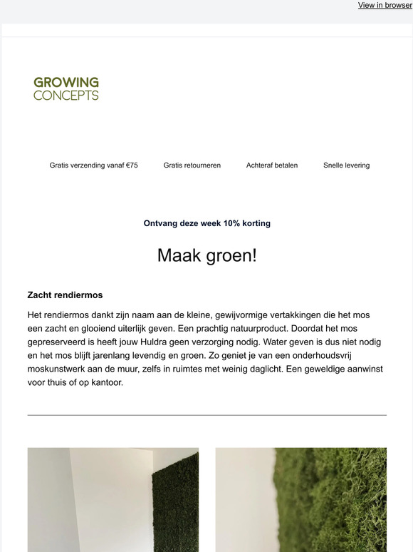 Growing Concepts Be Maak Binnen Enkele Minuten Een Betaalbare Groene