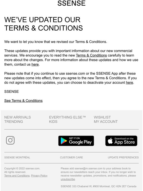 Updates to Our Terms & Conditions