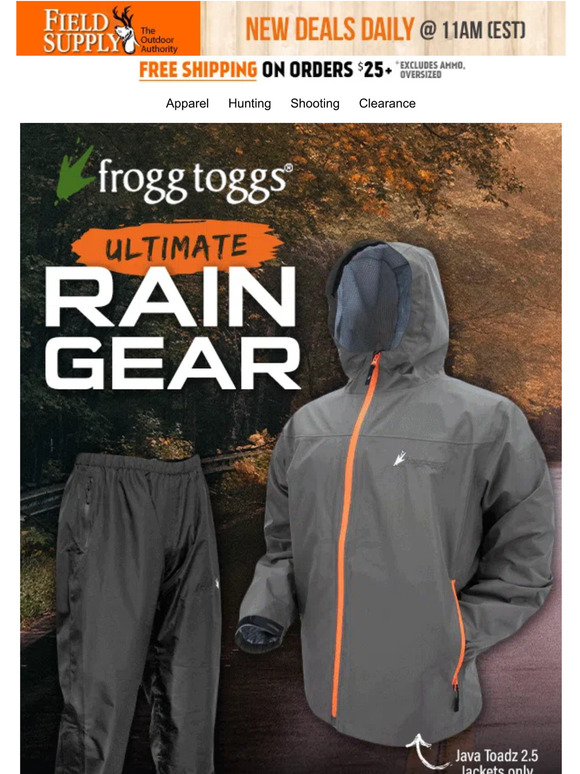 Field Supply 🐸 Frogg Toggs ultimate wet weather gear. Java Toadz 2.5