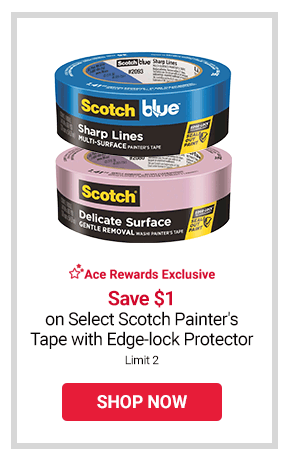 save $1 on select scotch painter's tape with edge-lock protector