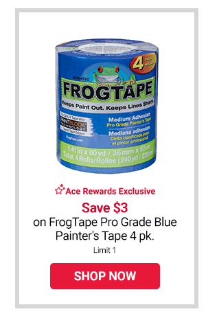 save $3 on FrogTape pro grade blue painter's tape 4 pk.