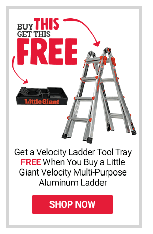 get a velocity ladder tool tray free when you buy a little giant velocity multi-purpose aluminum ladder