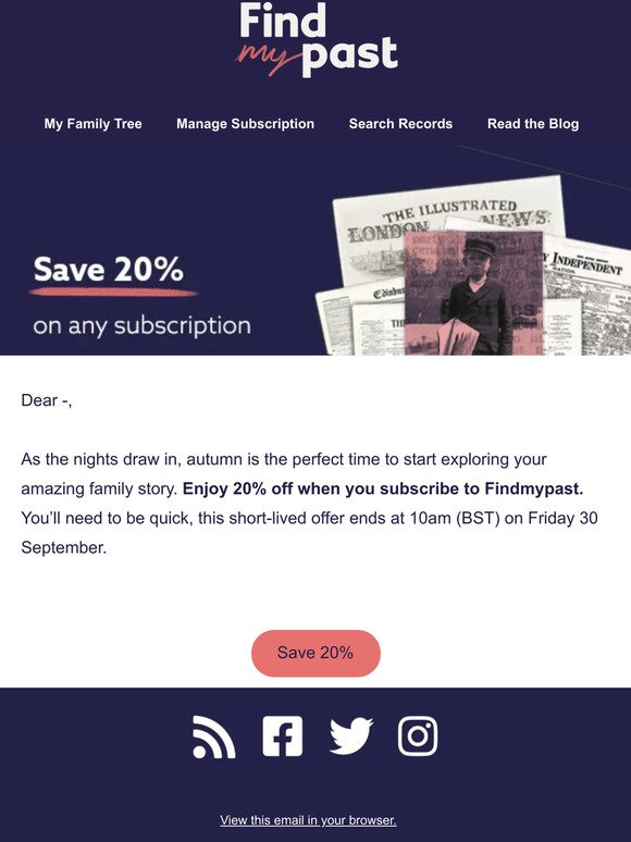 Flash sale: Subscribe and save 20%