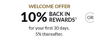 WELCOME OFFER - 10% BACK IN REWARDS