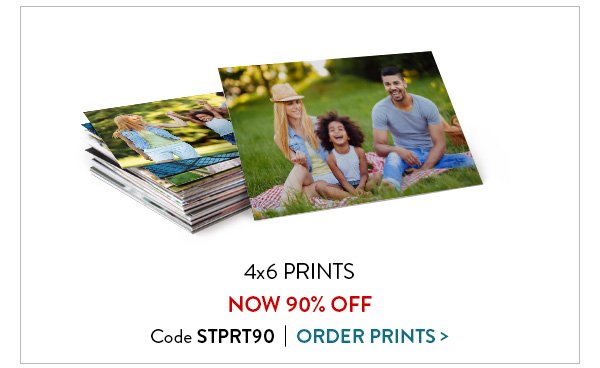 4 by 6 prints now 90 percent off. Code STPRT90. Click to order prints