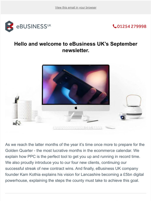 eBusiness newsletter: Preparing for the Golden Quarter, four new contract wins and Lancashire’s path to becoming a digital powerhouse