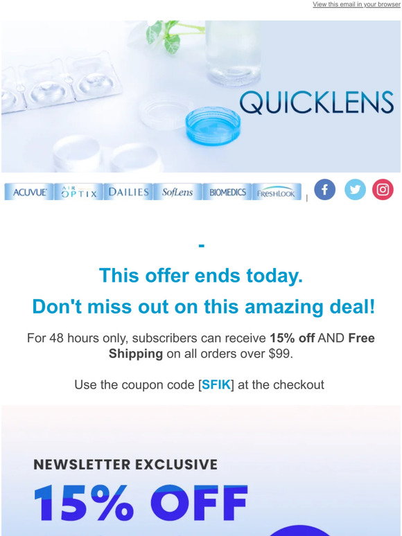 quicklens coupon code