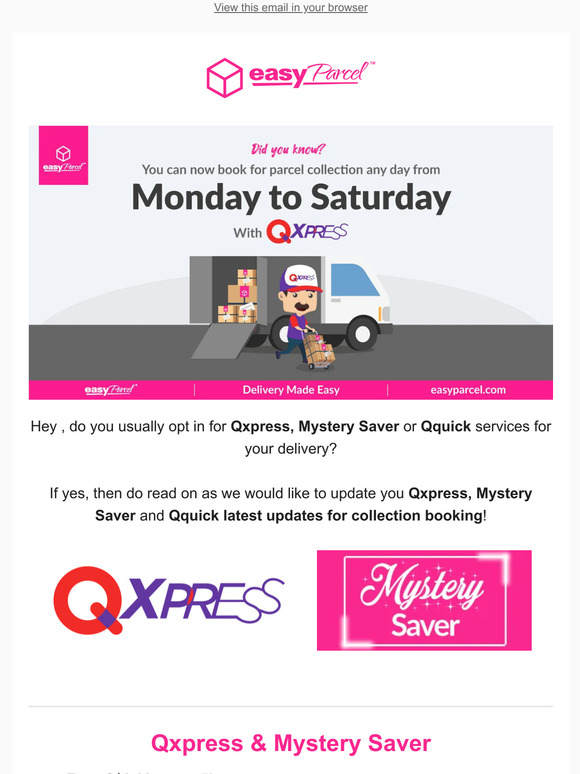 Easy Parcel Latest Pick Up Booking Updates For Qxpress Delivery! 🚛