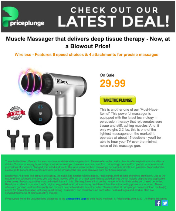 Powerful percussion therapy massager rejuvenates muscles and more