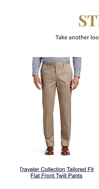 Traveler Collection Tailored Fit Flat Front Twill Pants