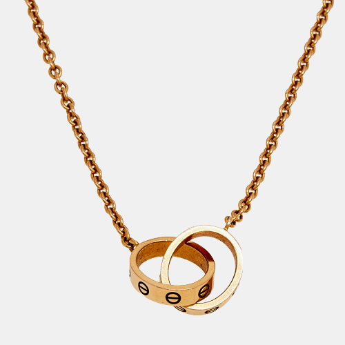 Love Interlocking Loop 18k Rose Gold Necklaces