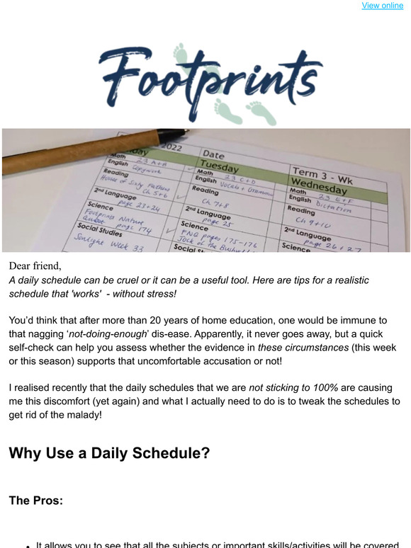 Daily Schedules - The Good, The Bad and How to Make Them Work!