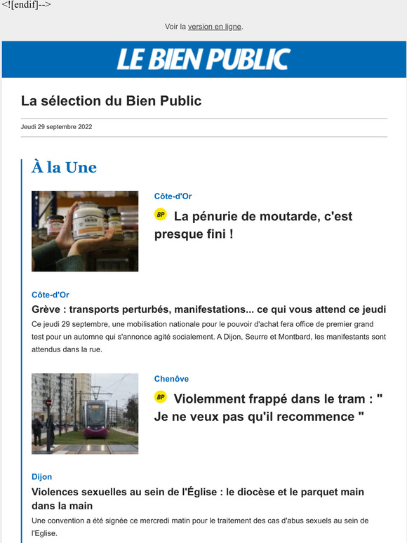 Le Bien Public La sélection du Bien Public 📰 Retour de la moutarde