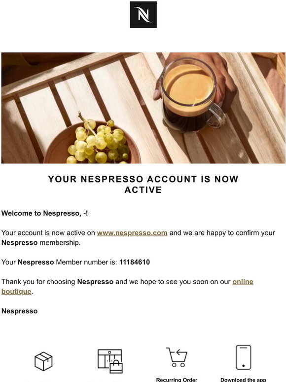 Nespresso: Nespresso : Registration with the Club | Milled