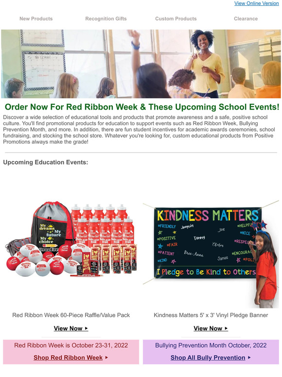 Positive Promotions Order Now For Red Ribbon Week & These