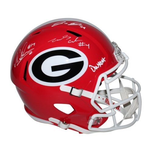 2021 National Champions Team Autographed Signed Georgia Bulldogs Riddell Speed Replica Helmet with 4 Sigs - Beckett QR Authentic