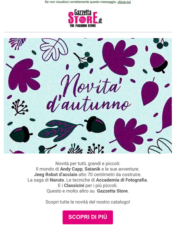 Scopri subito tutte le novità autunnali del nostro catalogo!
