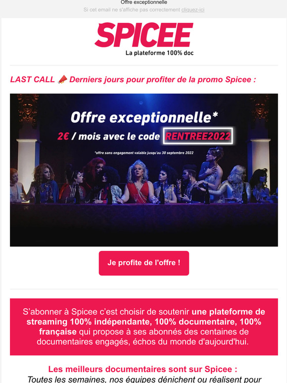 LAST CALL PROMO 📣 Spicee, la plateforme 100% doc
