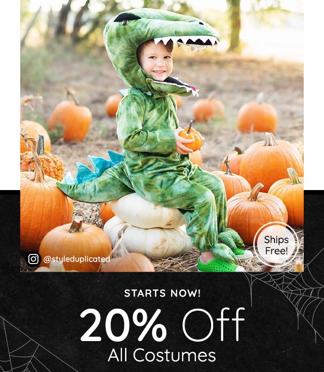 STARTS NOW - 20% OFF ALL COSTUMES