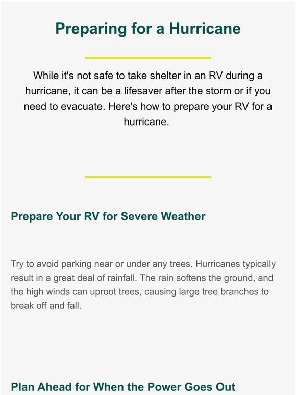 Togo RV: What you need to know about RVing during hurricane season | Milled