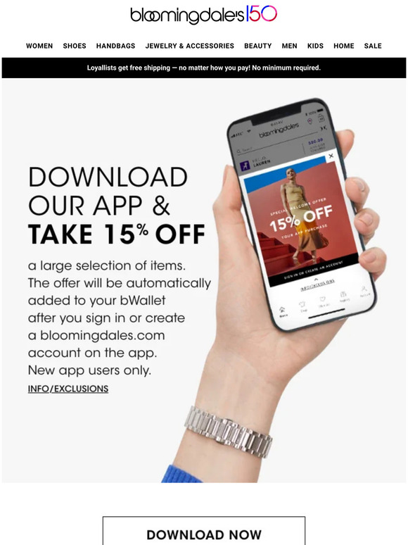 Bloomingdale's Want 15 off? Milled