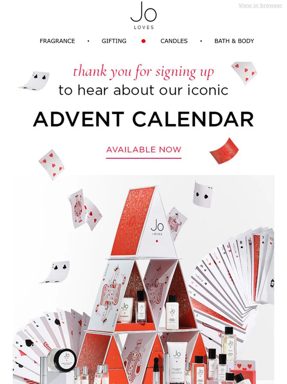 Jo Loves Our Advent Calendar is now available! Milled