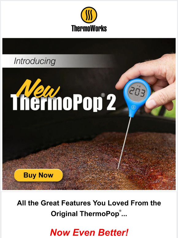 ThermoWorks NEW! ThermoPop 2—Faster, More Accurate, Huge Display Milled