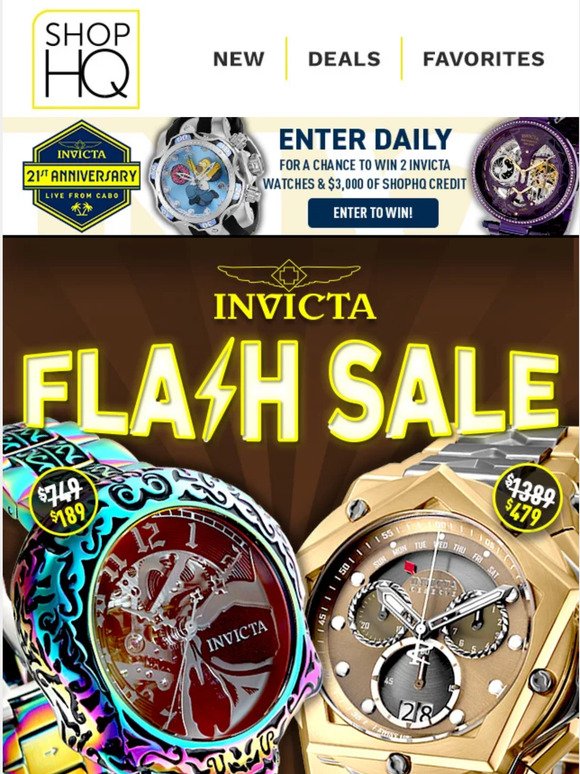 Surprise! Save Up to 90% in the Invicta Flash Sale
