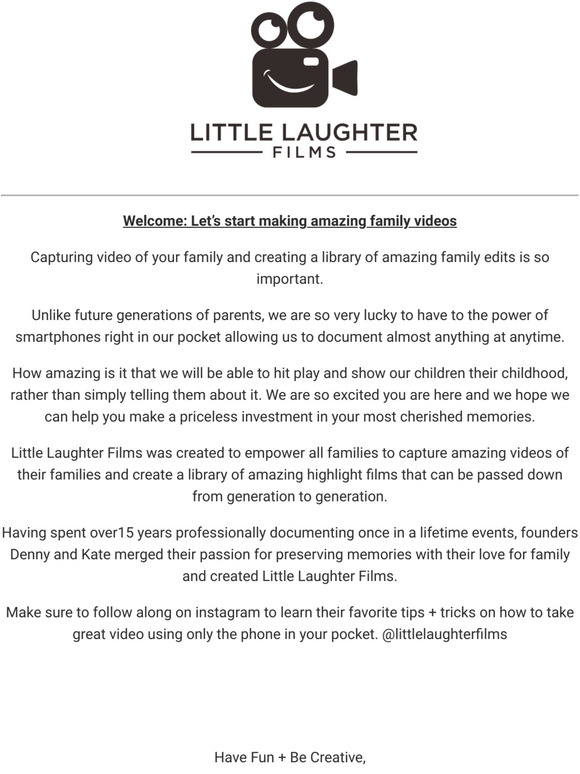 Welcome: Let’s start making amazing family videos