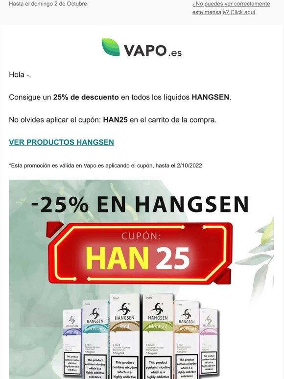 -25% EN TODA LA MARCA HANGSEN