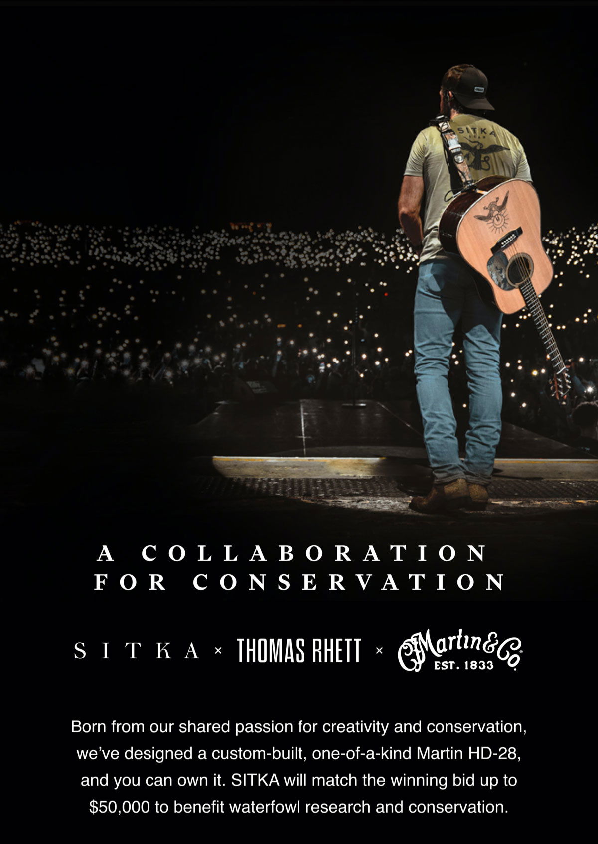 Mighty duck! Sitka has teamed up with Martin and Thomas Rhett to auction  this custom HD-28