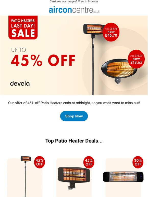 Last Day: Patio Heaters Sale
