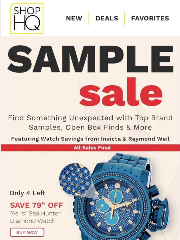 FINAL QUANTITIES! Up to 85% Off Sample Sale Watches