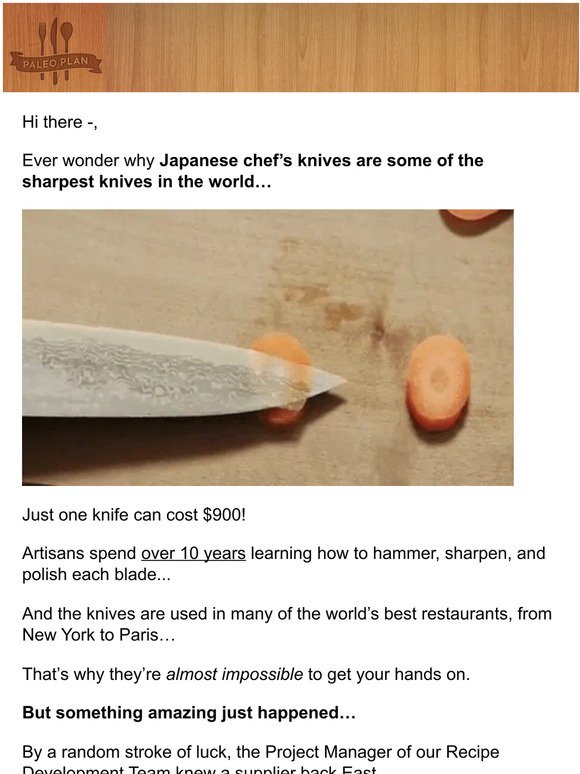 super sharp Chef knife: 75% off