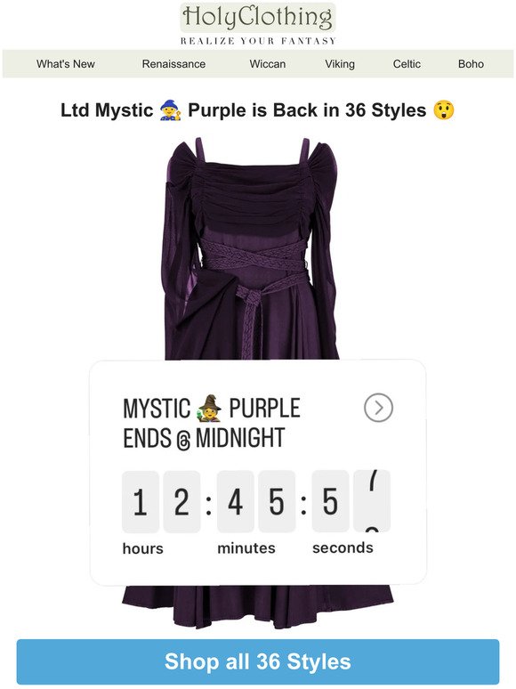 Ends @ Midnight 🤯 Ltd Mystic 🧙 Purple