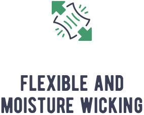 Flexible and moisture wicking