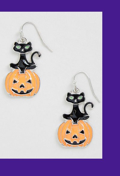 Jack And The Cat Dangle Earrings