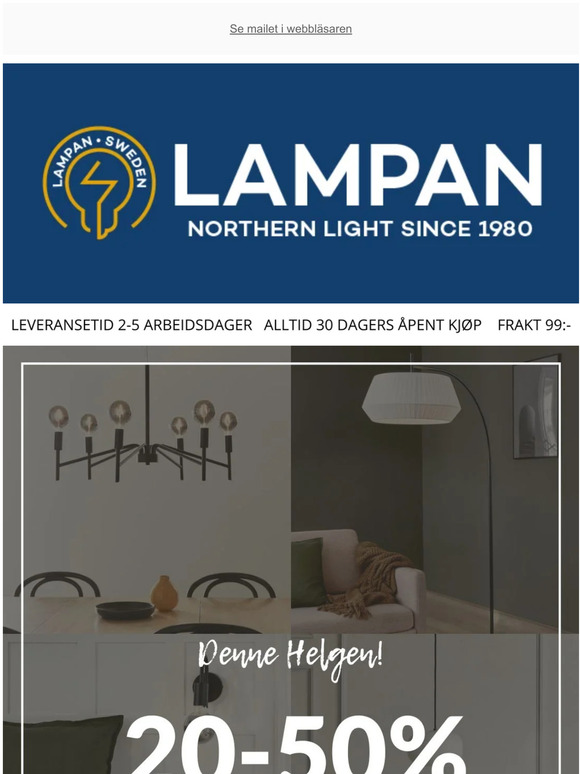 💡20-50% på nesten ALT - Denne helgen!