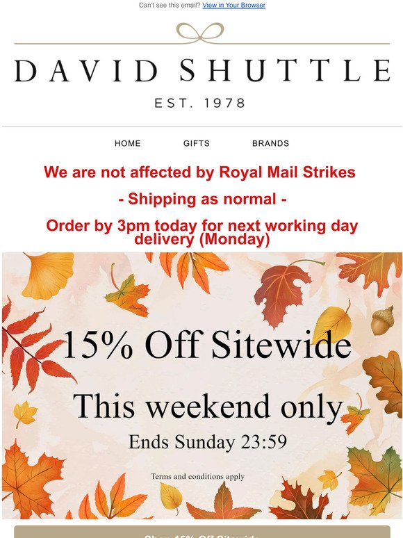 15% Off Everything*