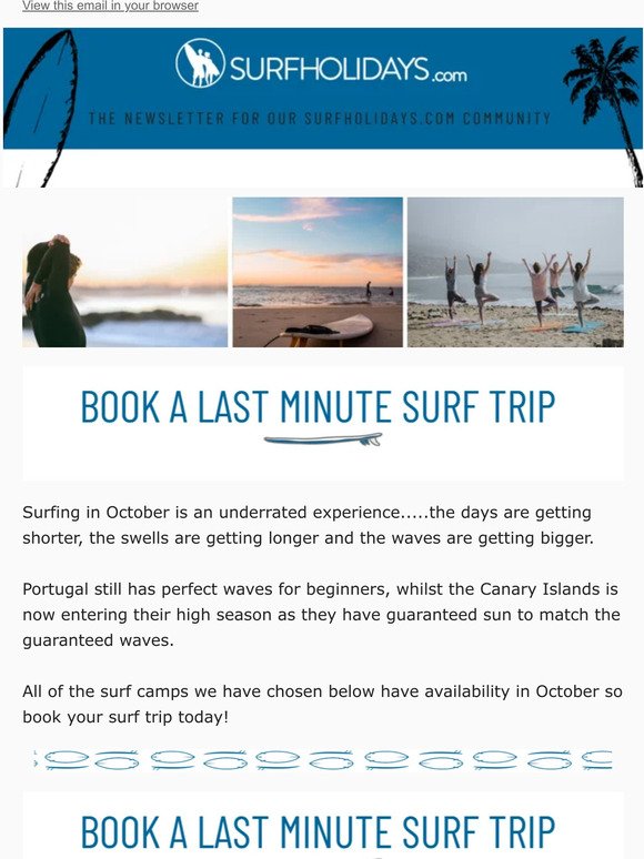 Last minute October Surf & Stay
